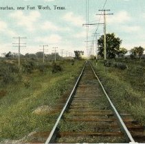 Postcard: Scene on the Interurban, near Fort Worth, Texas [front]