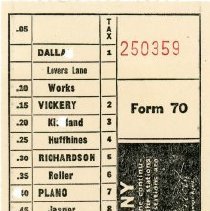 TER Passenger's Receipt [Dallas to Denison]