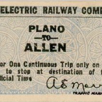 TER Ticket: Plano to Allen