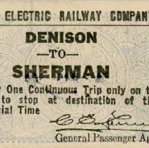 TER Ticket: Denison to Sherman [front]