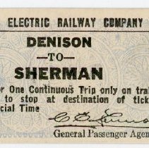 TER Ticket: Denison to Sherman [front]
