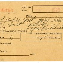 Receipt for 6 cloth [photo] prints for TER [front]