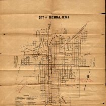 Sherman City Map with Rail Line Markings