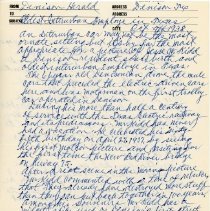 Correspondence: Denison Herald on Jesse W. Kidd [front ]