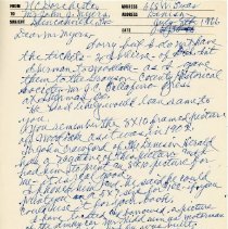 Correspondence: N. C. Dorchester to Johnnie J. Myers