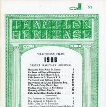 Traction Heritage: Selections from 1906 Street Railway Journal Vol. 3 No. 1