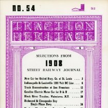 Traction Heritage: Selections from 1908 Street Railway Journal, No. 54