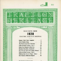 Traction Heritage: Selections from 1920 ERJ, Vol. 4, No. 1