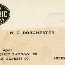 Business Card: N. C. Dorchester, Agent
