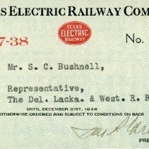 TER Annual Pass 1937-38 [No. 325-Mr. S. C. Bushnell] [front]