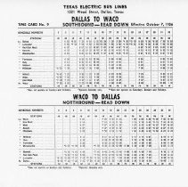 Texas Electric Bus LinesTime Card: 1956 [photocopy]