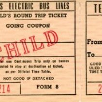 Texas Electric Bus Lines Child's Round Trip Ticket, No. 2214
