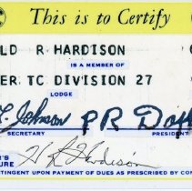 1975 Brotherhood of Railway, Airline and Steamship Clerks Card [back]