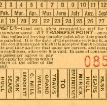 TER Ticket 085701 P.M. Coupon [Denison-Sherman Interurban] [front]