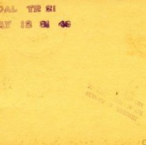 TER Postcard with RPO Cancel and RMS Stamps [back]