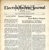 1931 Electric Railway Journal News, Vol. 3, No. 1