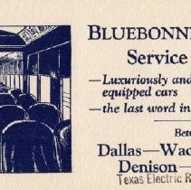 TER Bluebonnet Limiteds Promotional Ink Blotter