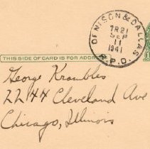 Postcard with RPO Cancel and RMS Stamps [1941]