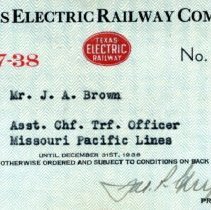 TER 1937-38 Pass No. 1111 [Brown] [front]
