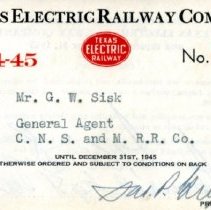 TER 1944-45 Pass No. 433 [Sisk] [front]