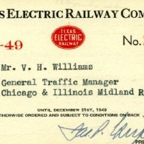 TER 1948-49 Pass No. 299 [Williams] [front]