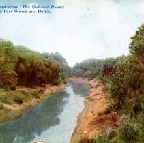 Postcard: Scene on the Interurban (The Quickest Route) [front]