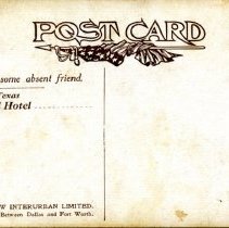 Postcard: Scene on the Interurban (The Quickest Route) [back]