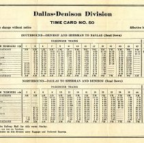 TER Time Card No. 50 [Dallas-Denison Division]