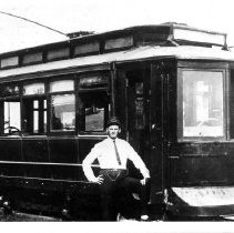 Unidentified Motorman beside Waco City Car