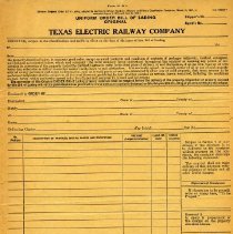 Form W M 9 Uniform Order Bill of Lading [1st Sheet] [Front]