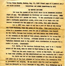 Newspaper article "Oak Cliff Railway" page 1
