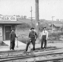 North Rainier trolley stop with W.C. Hill Brick Company on the right.