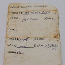 Artifact slip for polished fragment