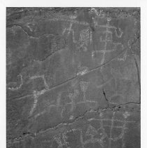 Closeup of petroglyphs at Site 121 Feature G