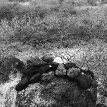 Cairn on top of a boulder at Site 647F