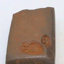 Lengthwise view of basalt adze fragment