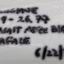 Artifact bag label for basalt adze blank