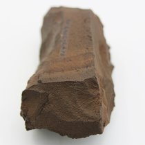 Close up lengthwise view of basalt adze blank