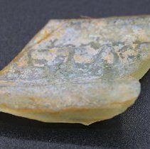 Closeup of glass bottle fragment