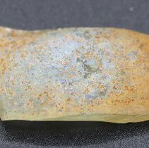 Closeup of glass bottle fragment