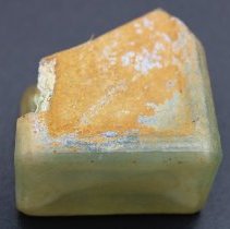 Close up of glass bottle bottom fragment