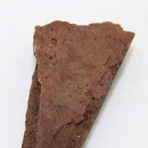 Closeup of fish hook tab made of worked bone