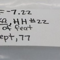 Artifact bag label for ulumaika