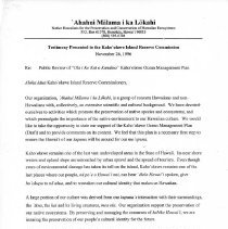 Ahahui DKOMP Testimony_11/26/1996 pg 1