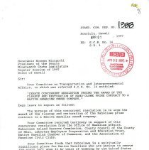 First page of report regarding SCR No. 14 SD 1