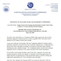 First page of testimony re: SD 14 (1997)