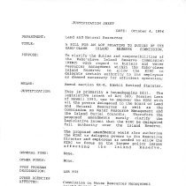 Justifcation sheet for bill