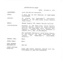 Justification sheet for enforcement bill