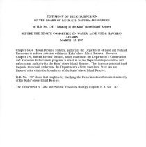 Testimony of the BLNR Chairperson re: HB1747