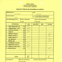 Record of Votes-Judiciary